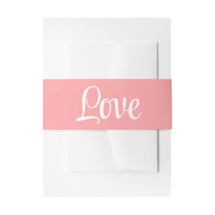 Elegant Love Pink Wedding Invitation Belly Band