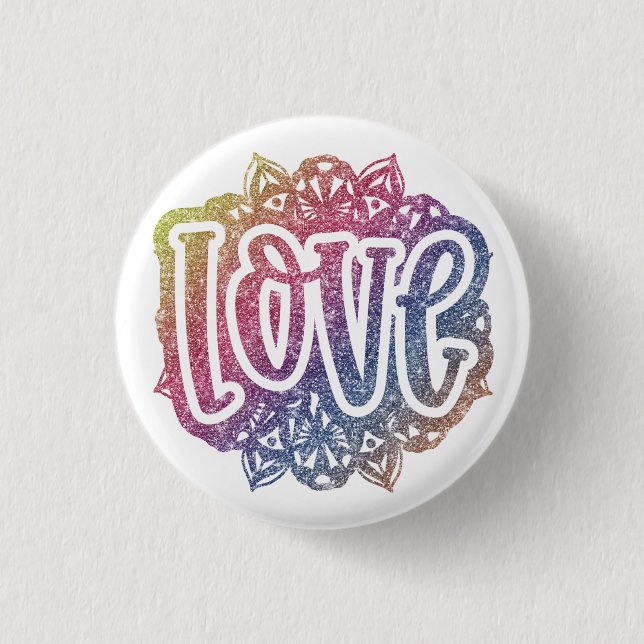 Elegant Love Quote Glitter Sparkle Romance 3 Cm Round Badge (Front)