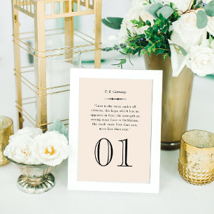Elegant Love Quote Wedding Table Number