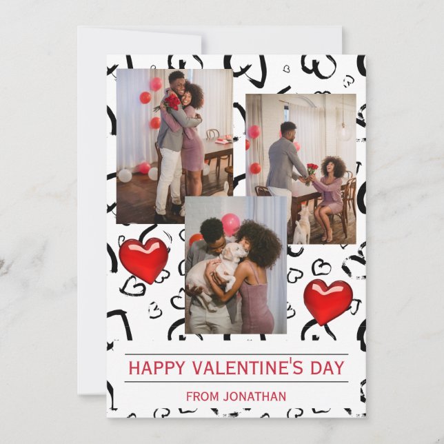 Elegant Love Romantic Valentines Day Couple Photo Card (Front)