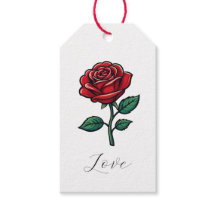 Elegant Love Rose Gift Tags