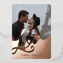 Elegant Love Script Overlay Save the Date 2 Photo
