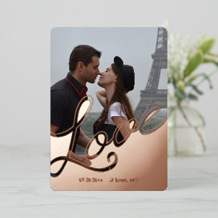 Elegant Love Script Overlay Save the Date 2 Photo
