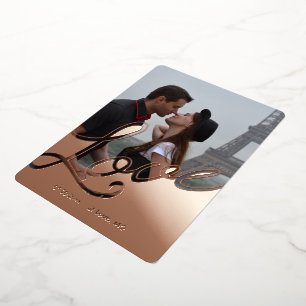 Elegant Love Script Overlay Save the Date 2 Photo