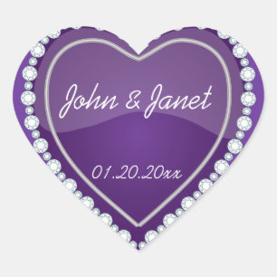 Elegant Love Shiny Purple Heart Sticker