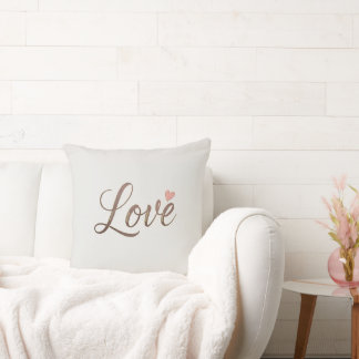 Elegant Love text handwritten minimal Cushion