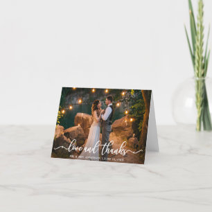 Elegant Love Thanks Script   Wedding Photo Note Thank You Card