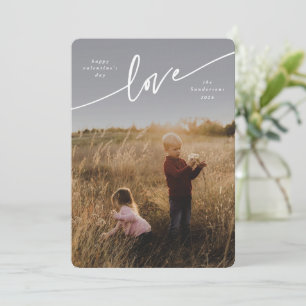 Elegant 'Love' Valentines Day Flat Photo Card 