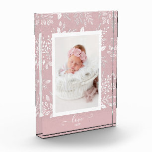 Elegant LOVE White Botanicals Photo Block