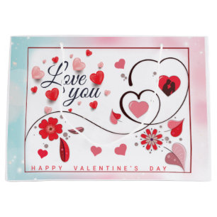 Elegant Love You For Valentine's Day Large Gift B Bag