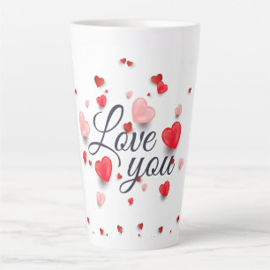 Elegant Love You For Valentine's Day Latte Mug