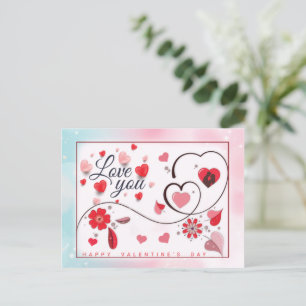 Elegant Love You For Valentine's Day  Postcard