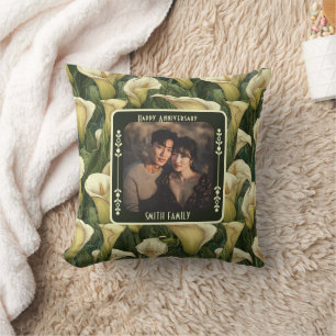 Elegant Lovebird 25Th Anniversary Throw Pillow 