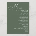 Elegant Lovely calligraphy Wedding green Menu<br><div class="desc">Elegant  Lovely calligraphy Wedding Menu</div>