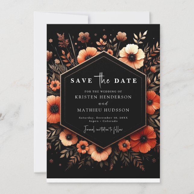 Elegant Lovely Terracotta Wedding  Save The Date (Front)