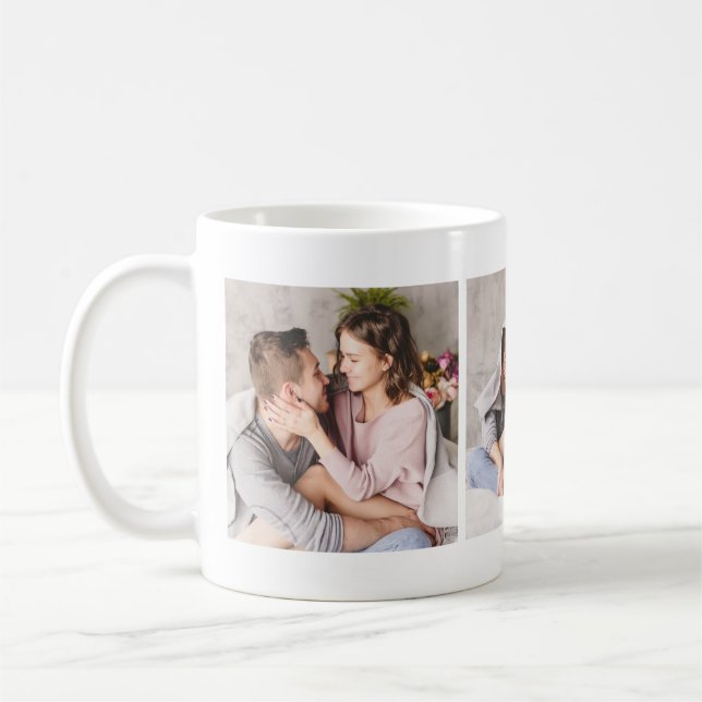 Elegant Loving Couple Photo Collage Mug (Left)