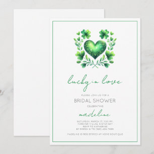 Elegant Lucky in Love Bridal Shower Invitation