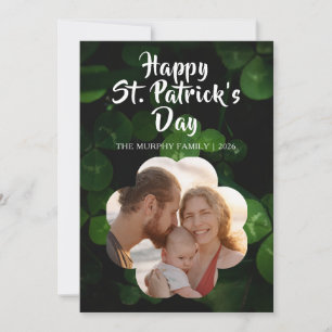 Elegant Lucky Shamrock Photo St. Patrick's Day Holiday Card