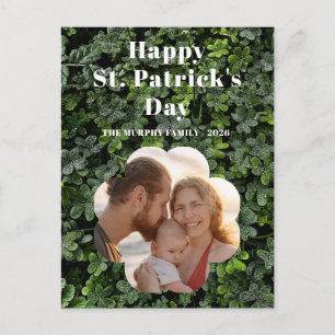 Elegant Lucky Shamrock Photo St. Patrick's Day Holiday Postcard