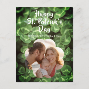 Elegant Lucky Shamrock Photo St. Patrick's Day Holiday Postcard