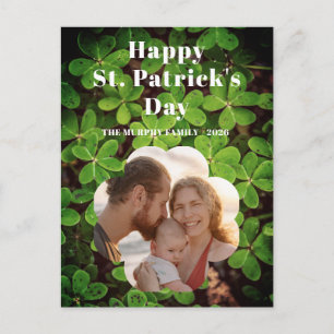 Elegant Lucky Shamrock Photo St. Patrick's Day Holiday Postcard