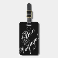 Elegant luggage tag with text | Bon Voyage!