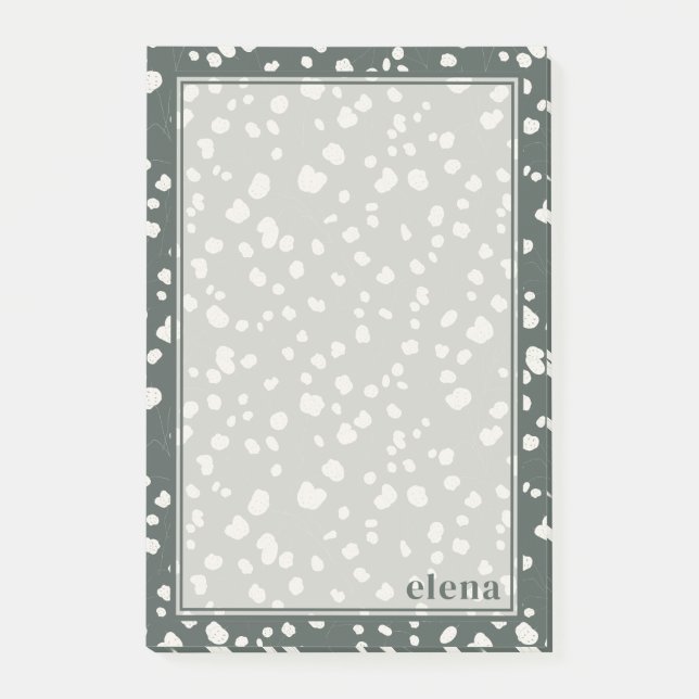 Elegant Lunaria Monogram Personalized Post-it Notes (Front)