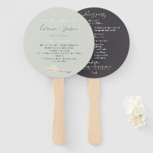 Elegant Lunaria Wedding Program Hand Fans