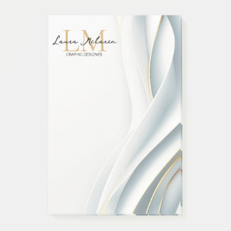 Elegant Luxe Aesthetics Monogram White Veil  Post-it Notes