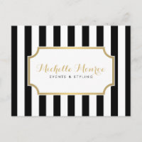 Elegant Luxe Bold Black and White Stripes Postcard