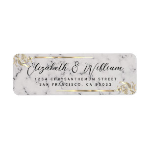 Elegant luxe Gold Frame & Marble Return Address