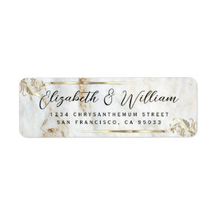 Elegant luxe Gold Frame & Marble Return Address  L