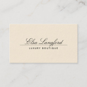 Elegant Luxe Ivory Boutique Designer Business Card