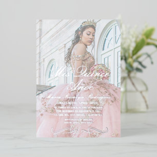 Elegant Luxe Quinceanera Photo Invitation