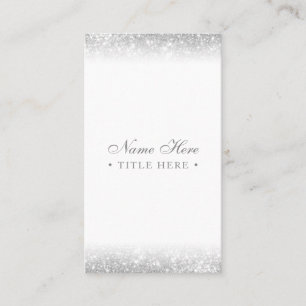 Elegant Luxe Silver Vertical Business Card