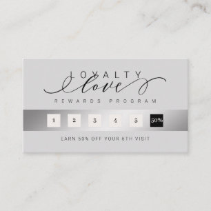 Elegant Luxurious Grey Black Loyalty Love Rewards Card