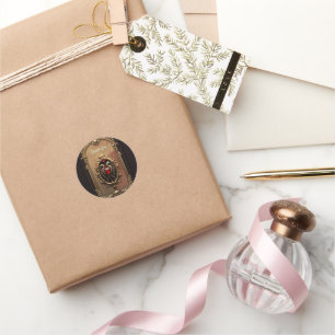 Elegant luxurious heart emblem. classic round sticker