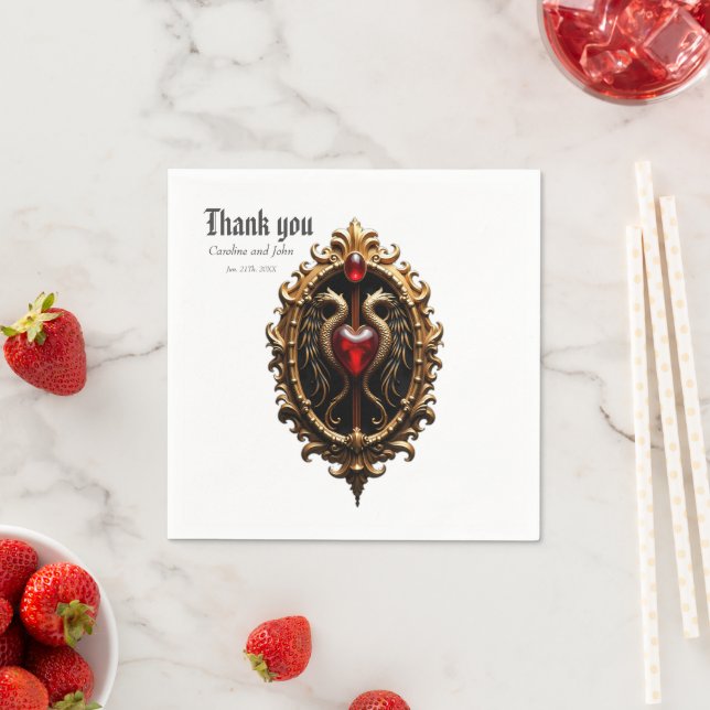 Elegant luxurious heart emblem. napkin (Insitu)