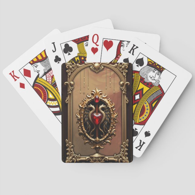 Elegant luxurious heart emblem.  playing cards (Back)