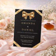 Elegant Luxury Black and Golden Bow Wedding 