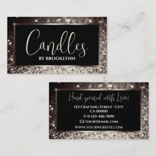 Elegant Luxury Black Golden Sparkling Glitter  Business Card