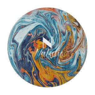 Elegant Luxury Blue Gold Monogram          Cutting Board