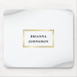 Elegant Luxury Boutique White Gold Mouse Mat