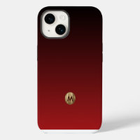 Elegant Luxury Brushed Gold Monogram Red