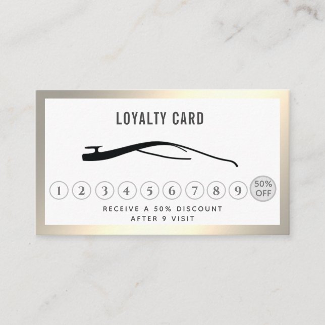 Elegant luxury car outline logo loyalty card (Front)