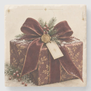 Elegant Luxury Christmas ,Beautiful Gift Box Style Stone Coaster