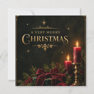 Elegant Luxury Christmas Card, Velvet Bow Card