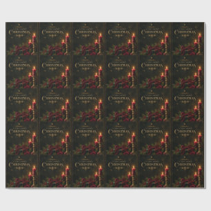Elegant Luxury Christmas Card, Velvet Bow Wrapping Paper
