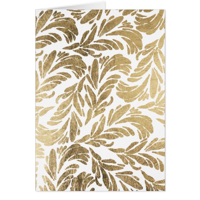 Elegant luxury custom faux gold foil floral damask (Front)