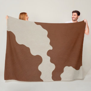 Elegant Luxury Faux Cow Leather Popular Collection Fleece Blanket